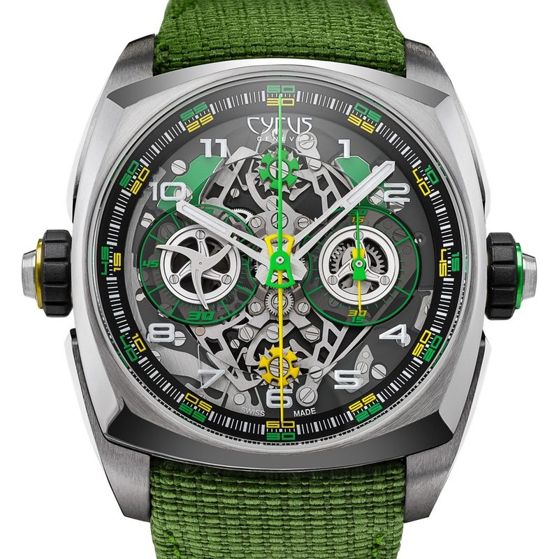 Cyrus Klepcys Dice Lime Double Chronographe Independant Evolution (GPHG 2022)