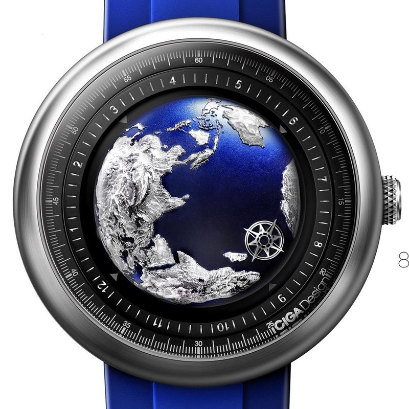 CIGA Design Montre-Bracelet Mécanique à Aiguille Unique – Globe Version Mise à jour (GPHG 2020)