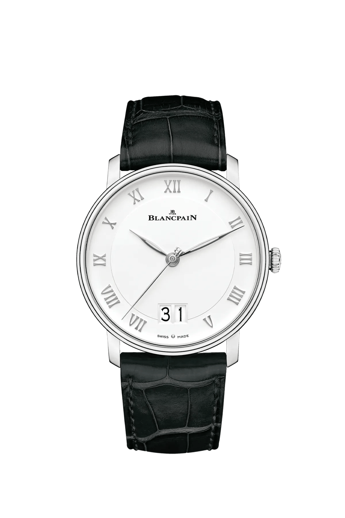 Blancpain Villeret Grande Date Ref. 6669-1127-55B, white dial, steel case