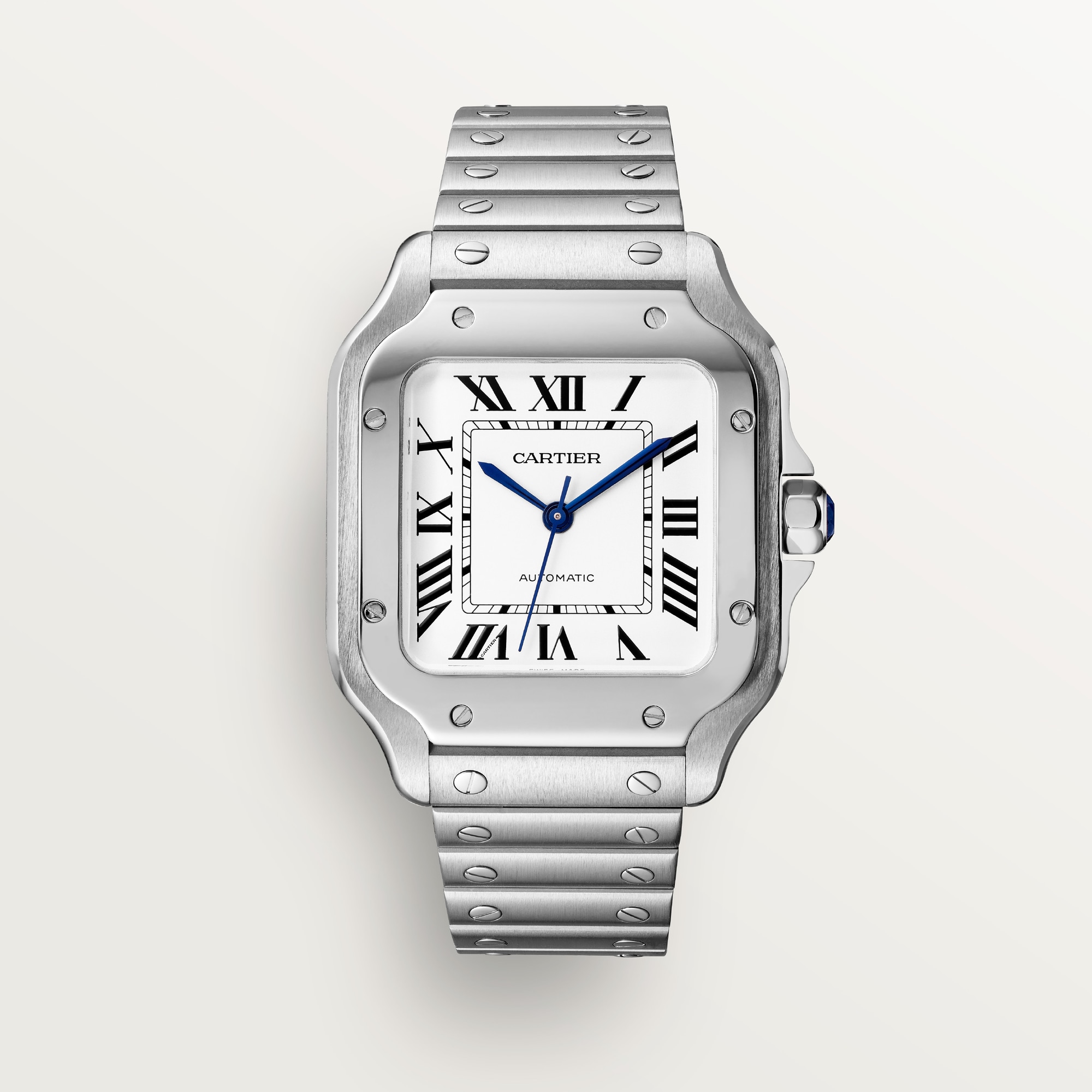 Cartier Santos de Cartier (medium, steel) Ref. WSSA0029, silver dial, steel case