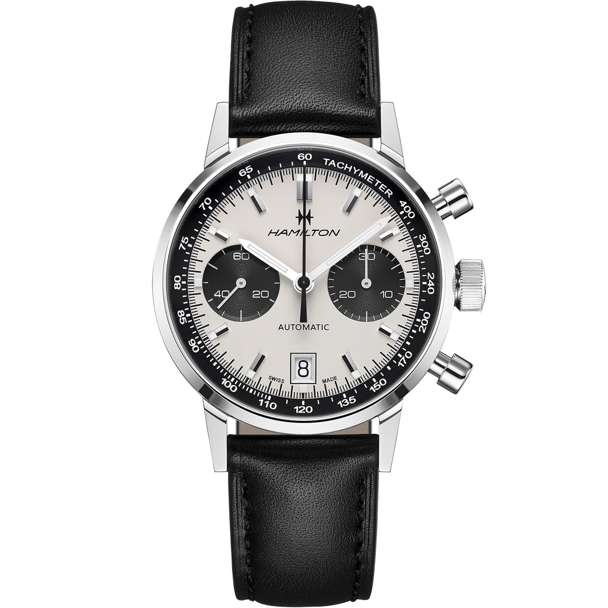 Hamilton Intra-Matic Chronograph H Ref. H38416711, white dial, steel case