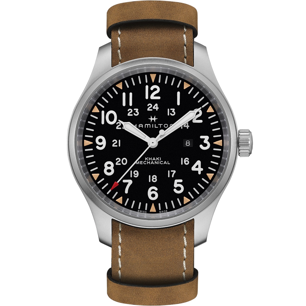 Hamilton Khaki Field Mechanical 42mm Ref. H69819530, black dial, steel case