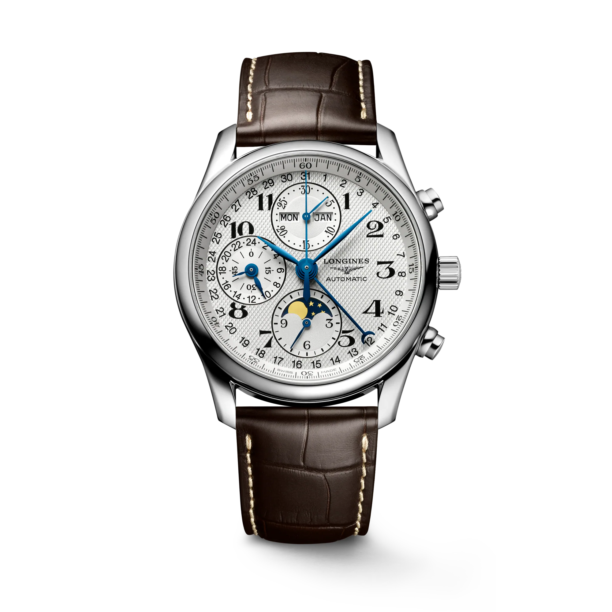 Longines Master Collection Chronograph Ref. L2.673.4.78.3, silver dial, steel case