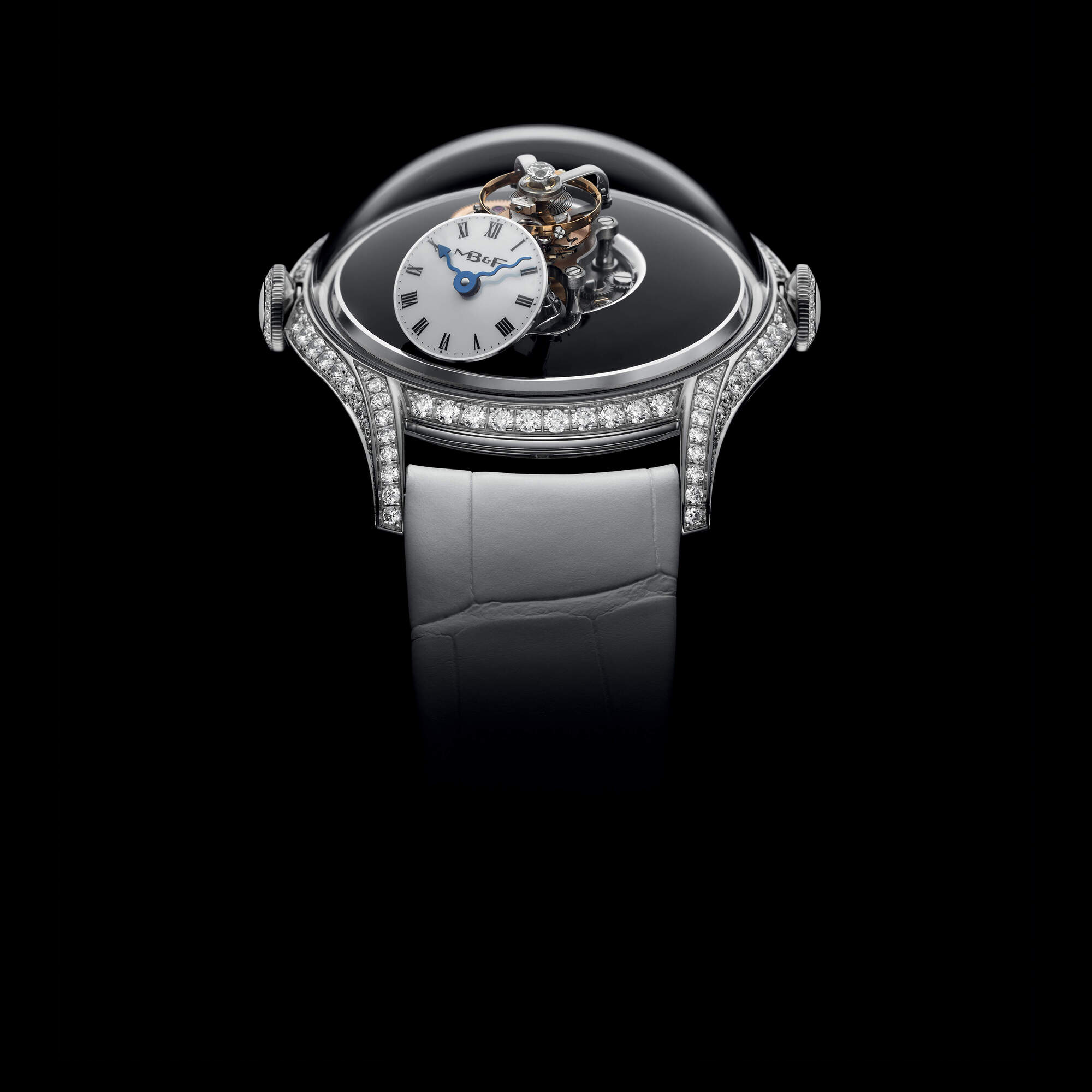 MB&F Legacy Machine Flying T, Ref. LM FlyingT, black dial, gold-white case