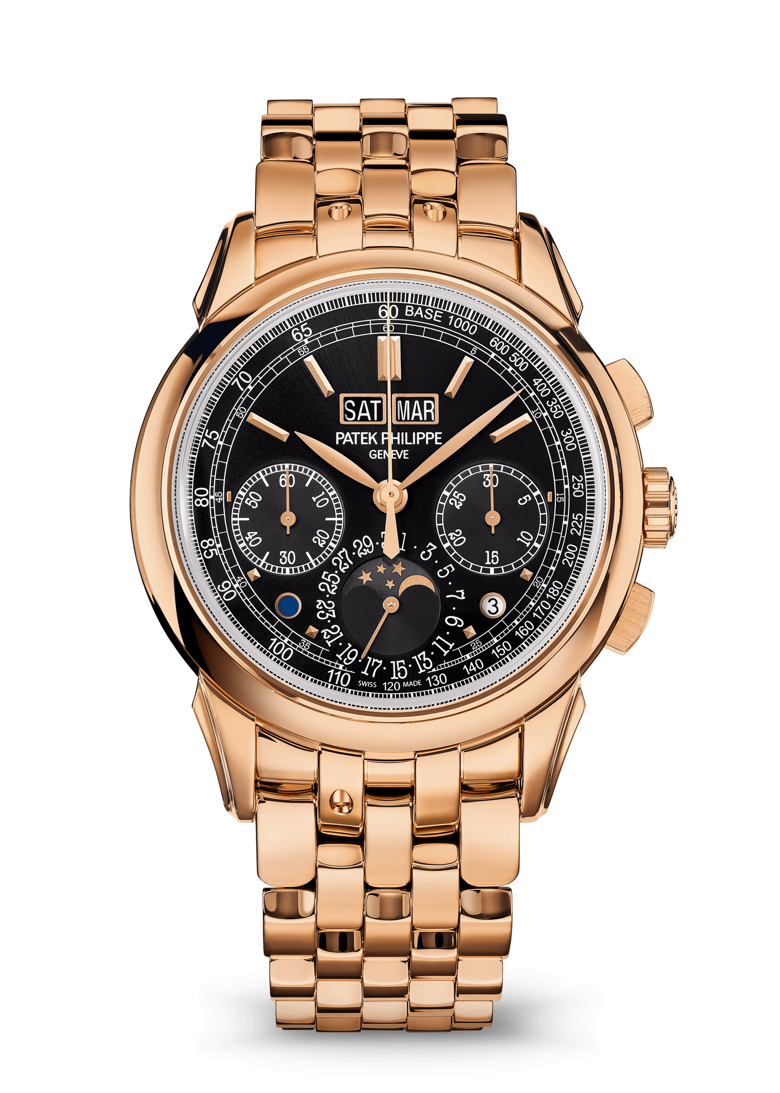 Patek Philippe Grand Complications Perpetual Calendar Chronograph Ref. 5270/1R-001, black dial, gold-rose case